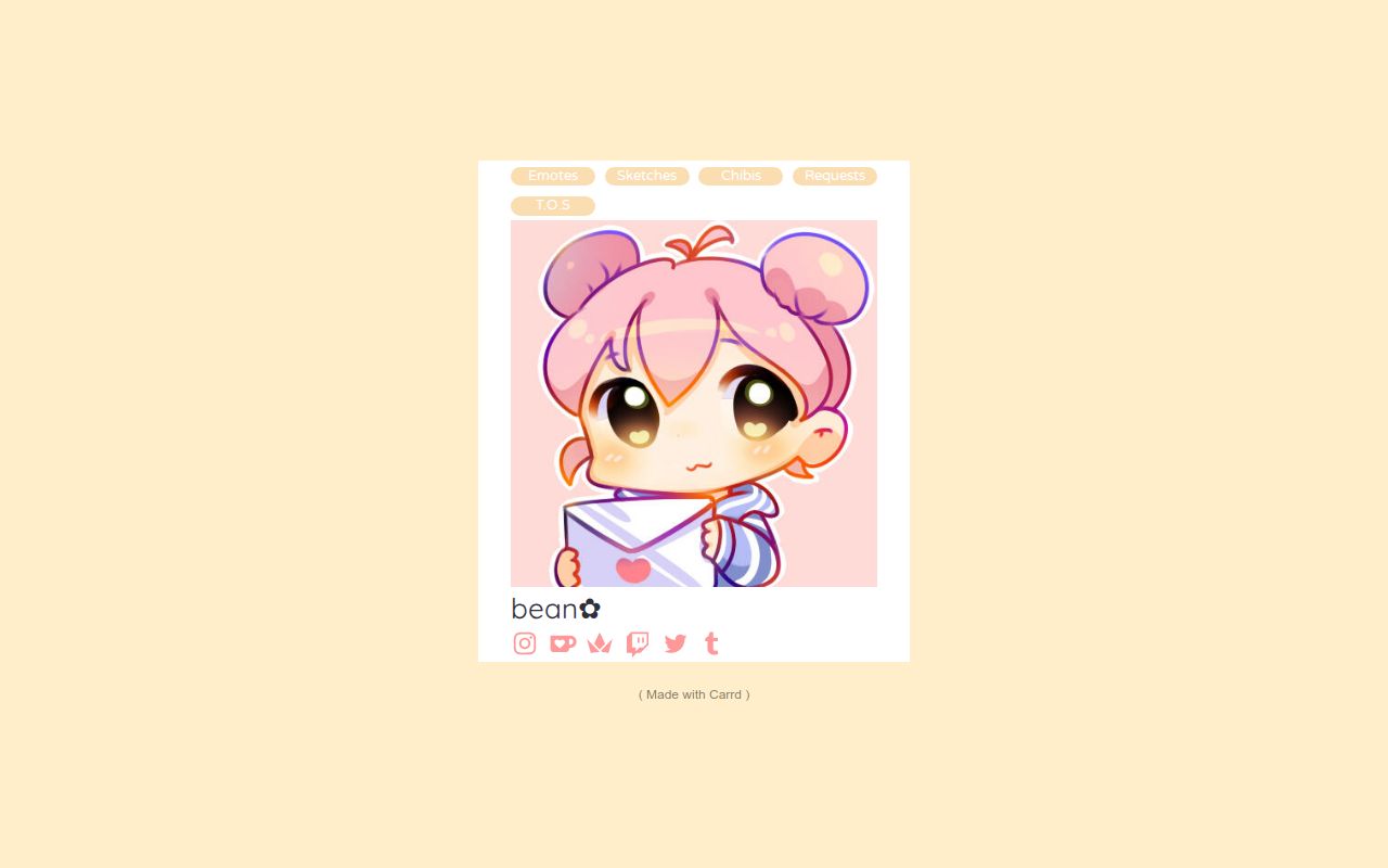 Carrd profile picture for @bean
